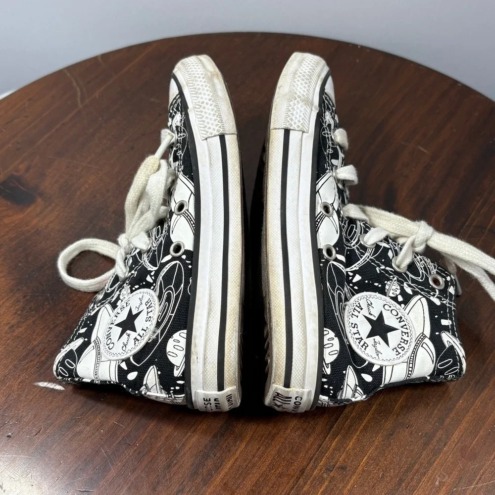 ConverseChuck Taylor All Star Canvas Shoes Kids Size 12 Black UFO Print High Top